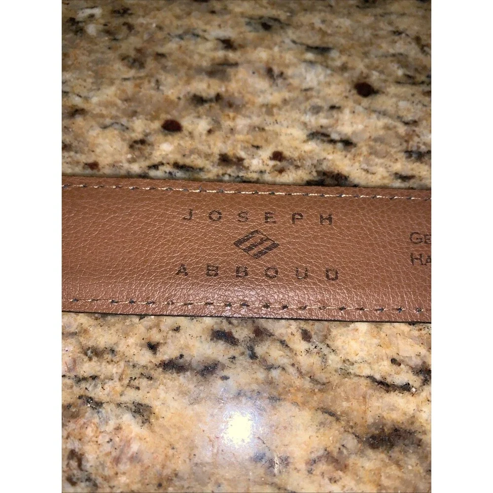 Joseph Abboud Brown Genuine Leather Dress Belt - Italy - Men's Size 44/110